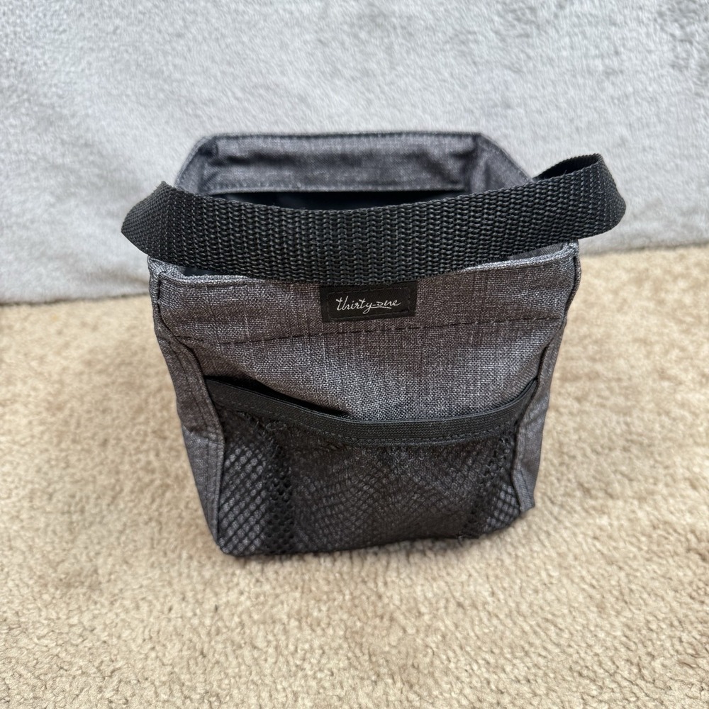 Thirty-One Littles Carry-All Caddy Charcoal Crosshatch Storage Bin Basket